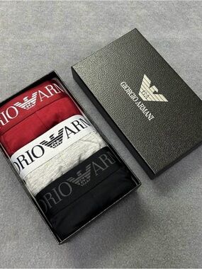 Giorgio Armani Youth 3-Pack Boxer Briefs - Red, Gray, Black